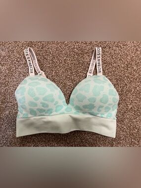 Victoria's Secret Mint Leopard Light Green Smooth Push-Up Bra